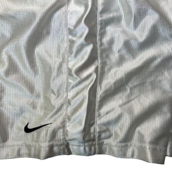 VTG NIKE MEN'S SILVER/white BASKETBALL ATHLETIC TRAINING SHORTS SZ L - Picture 7 of 11